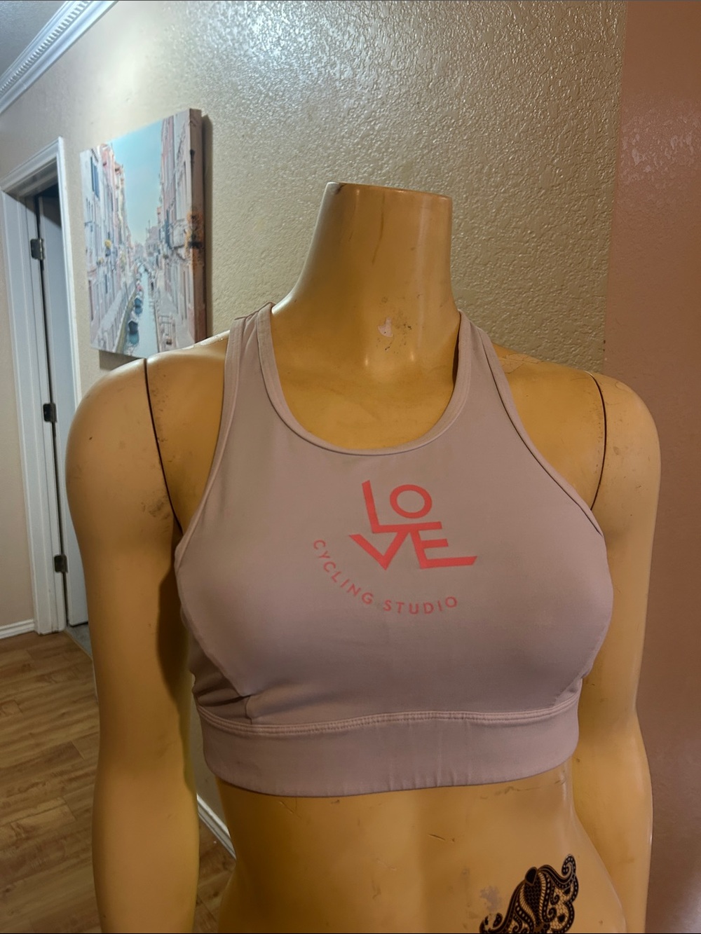 lululemon athletica Mauve-Pink 'LOVE' Cycling Studio Sports Bra size 6